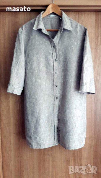 Marco Pecci - бежова ленена риза, снимка 1