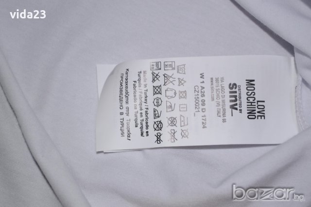 Love Moschino - дамска тениска, размер 40, снимка 3 - Тениски - 20027312