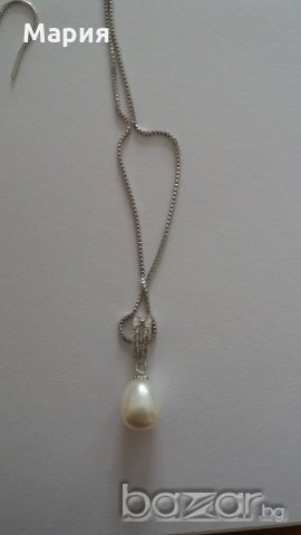 Сребърен комплект с естествени перли, снимка 4 - Бижутерийни комплекти - 21326986