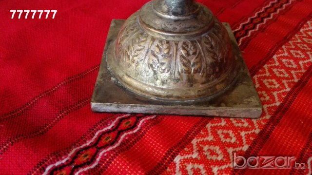 Стар посребрен свещник, снимка 4 - Антикварни и старинни предмети - 19653300