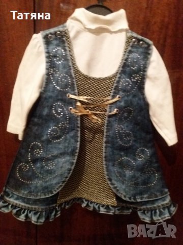 Дънкова рокличка , снимка 2 - Бебешки рокли - 23425216