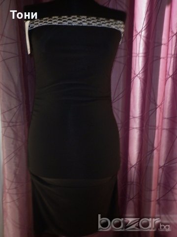 Ластична черна рокля с пайети , снимка 2 - Рокли - 19136234