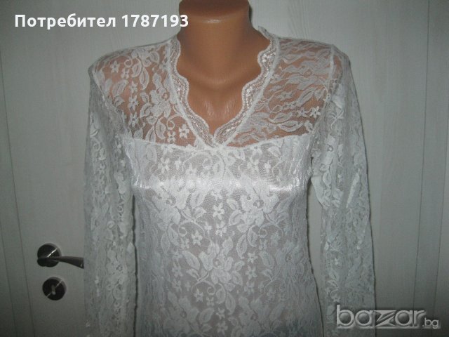 Нова бяла дантелена рокля , снимка 3 - Рокли - 19410682
