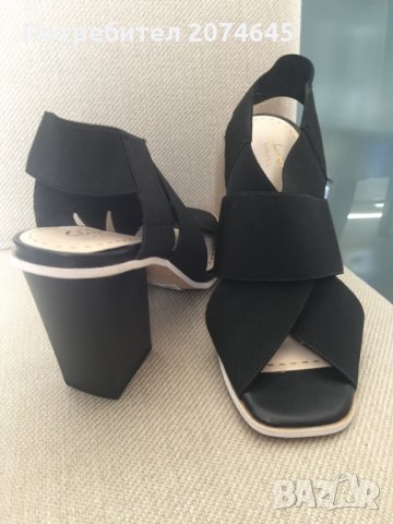 Clarks дамски сандали на ток с ластик 38 номер, снимка 10 - Сандали - 24905164