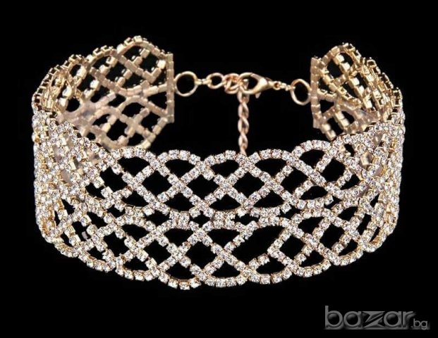 Чокър голд кристали, снимка 2 - Колиета, медальони, синджири - 19867995