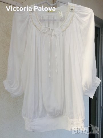 Супер красива тънка белоснежна блуза, снимка 6 - Туники - 25875073