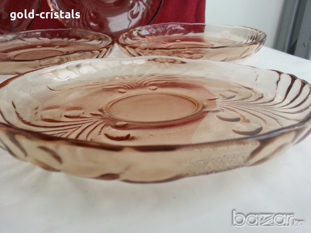 Стъклени чинии чинийки цветно стъкло, снимка 4 - Антикварни и старинни предмети - 19602222