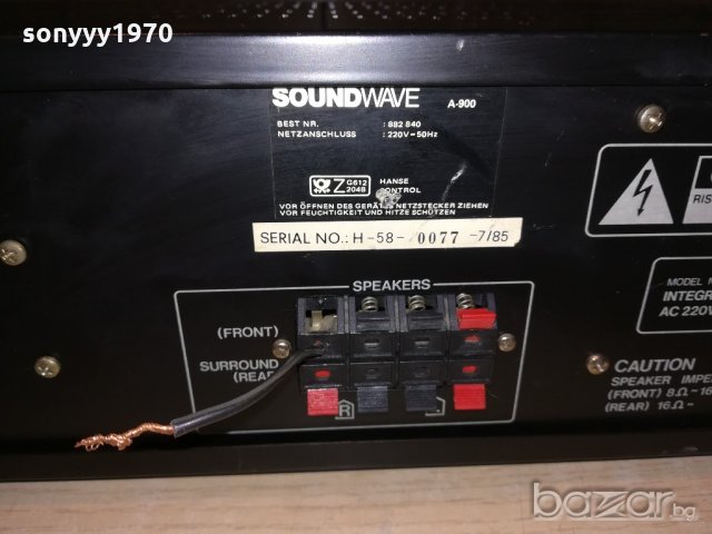soundwave a-900-stereo amplifier-внос швеицария, снимка 18 - Ресийвъри, усилватели, смесителни пултове - 20257193