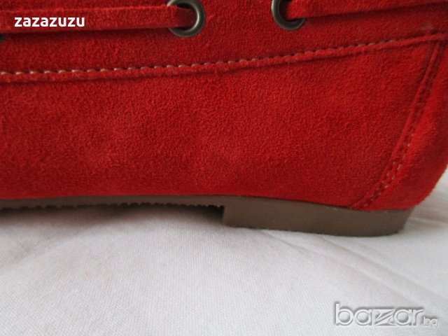 ЛОУФЪРИ на CAPRICE от ЕСТЕСТВЕНА КОЖА ЦВЯТ ЧЕРВЕН, снимка 3 - Дамски ежедневни обувки - 21143990