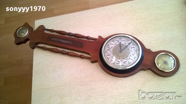 Ретро термо/баро/хидрометър+часовник-85х25см-внос франция, снимка 5 - Антикварни и старинни предмети - 17928754