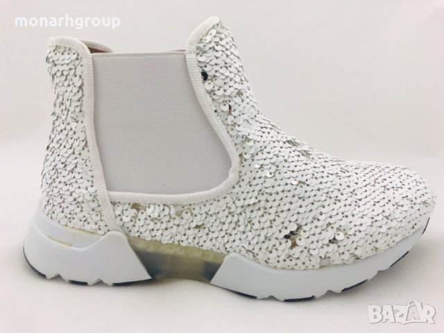 Дамски обувки Botineli White/silver, снимка 3 - Дамски боти - 25113658