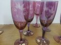  кристални чаши за вино цветно стъкло гравирани, снимка 6