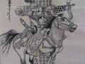 Картина Чингиз хан на кон върху оризова хартия от Монголия, снимка 11