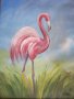 Автентична картина "Розово фламинго", снимка 5