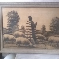 стара картина-овчар, снимка 1 - Картини - 24637930