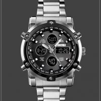 Мъжки водоустойчив часовник с черна верижка, снимка 8 - Мъжки - 24320254