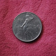 50 лири Италия 1956, снимка 2 - Нумизматика и бонистика - 18105733