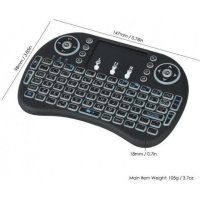 Мини Безжична клавиатура с тъчпад, Смарт TV дистанционно, LED осветление, снимка 3 - Клавиатури и мишки - 25949010