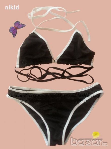 сет дамски бански с изрязано сърце на бикини татос, снимка 1