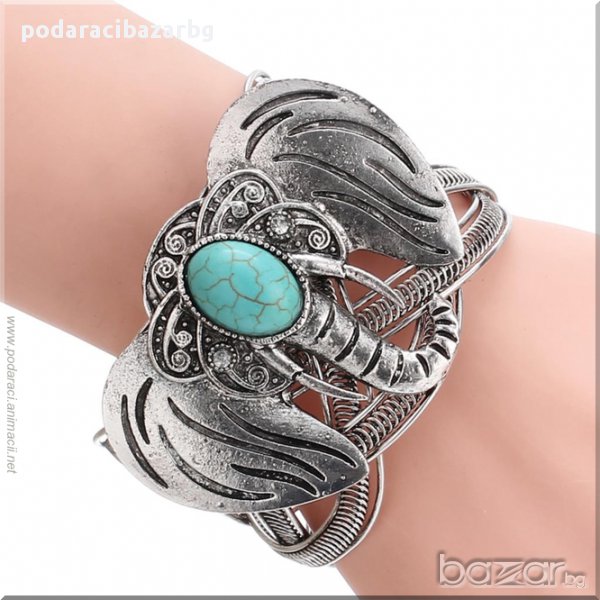 МАСИВНА ГРИВНА СЪС СЛОН – ПОСРЕБРЕНА, снимка 1