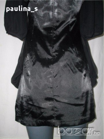 Уникална черна рокля / копринен сатен и органза / "YSL" , снимка 7 - Рокли - 18008668