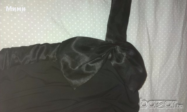 Черна рокля с панделка, снимка 3 - Рокли - 17765312