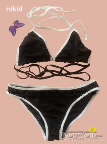 сет дамски бански с изрязано сърце на бикини татос