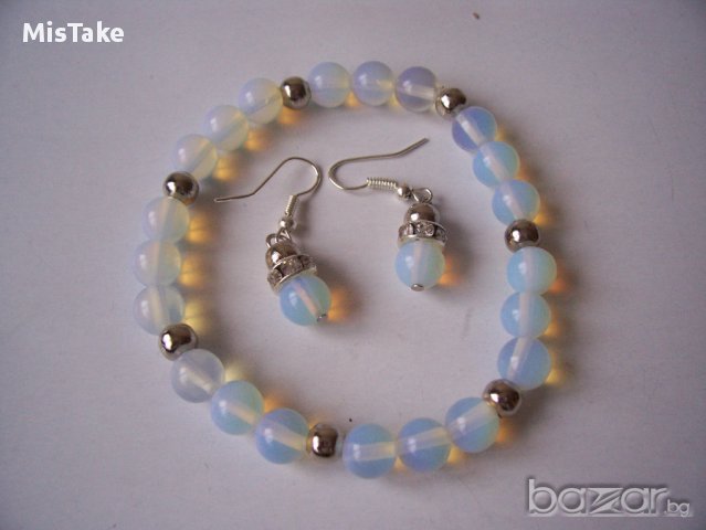 обеци Лунен камък, снимка 2 - Обеци - 12450029