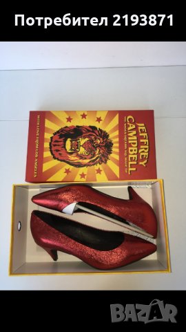 Кожени с ефект блясък червени обувки Jeffrey Campbell номер 39, снимка 2 - Дамски обувки на ток - 24329233
