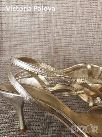 Златисти кожени сандали ROLLINI, снимка 4 - Сандали - 25194213