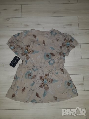 Дамска риза / туника , бежова с цветя марка Bordo , снимка 2 - Ризи - 23808399