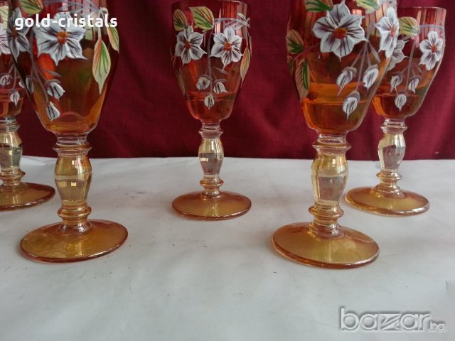 Кристален сервиз  Бохемия гарафа и чаши , снимка 11 - Антикварни и старинни предмети - 20824620