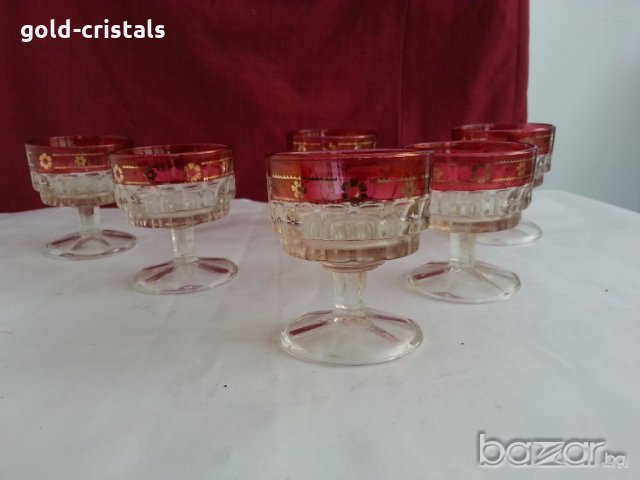  кристални чаши италия с позлата, снимка 11 - Антикварни и старинни предмети - 19846396