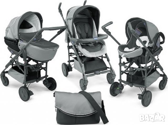 Детска количка кошче и седалка 3в1 Chicco Trio Living, снимка 8 - Детски колички - 22432168