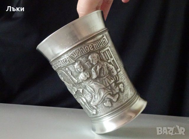 Гравирана чаша,халба от калай BMF. , снимка 5 - Антикварни и старинни предмети - 25737095