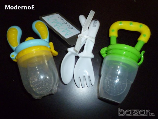 Лот за бебе прибори и силиконови мрежички, снимка 2 - Прибори, съдове, шишета и биберони - 16171542