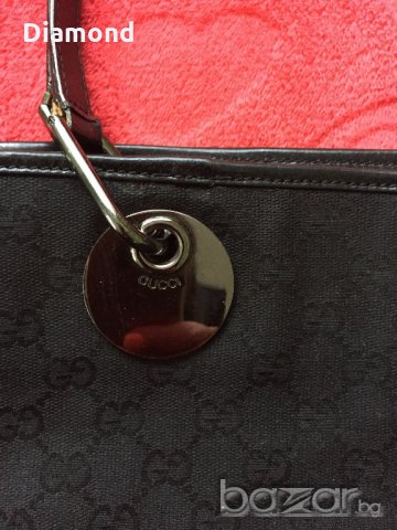 100 % Gucci monogram GG Canvas Eclipse Tote Leather чанта, снимка 3 - Чанти - 18920357