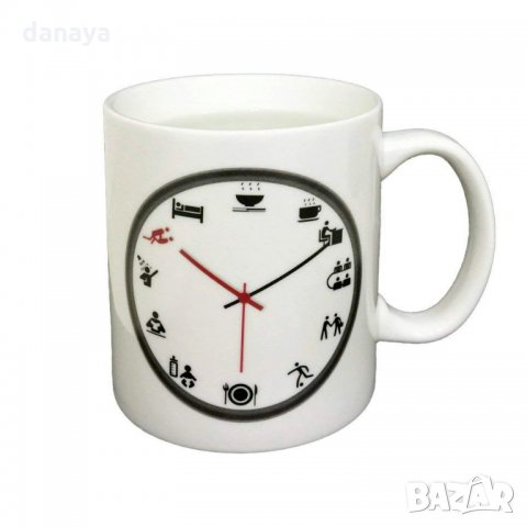 Бяла магическа чаша със забавен часовник закачка оригинален подарък за нея, снимка 3 - Чаши - 23508607