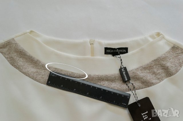 Рокля в екрю и беж марка La`Aurora - EU 36, снимка 5 - Рокли - 22368817