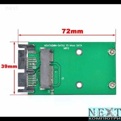 Адаптер 1.8" Micro SATA HDD към mSATA SSD + Гаранция, снимка 2 - Кабели и адаптери - 23153040