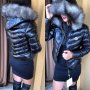 Дамско яке с лисица с ластик Moncler код54, снимка 1 - Якета - 23090099