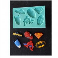 Супер герои Батман Супермен Спайдърмен avengers силиконов молд форма украса фондан торта мъфини, снимка 2 - Форми - 19537839