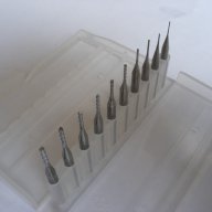 Фрезери цилиндрични Ф 0,6 - 1,5 мм твърдосплавни комплект за Дремел Dremel CNC, снимка 2 - Други инструменти - 17847368