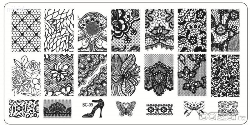 декорации дантела плочка / щампа шаблон за печат на нокти - Нова BC-09, снимка 1