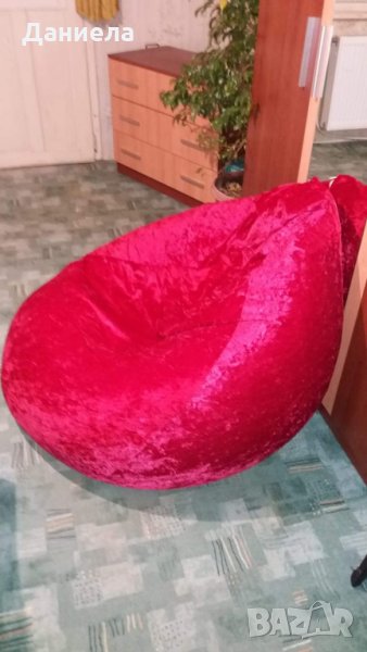 Плюшен пуф, барбарон, снимка 1