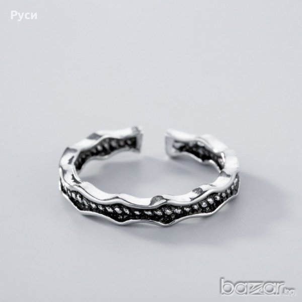 Сребърен пръстен Ивици, снимка 1