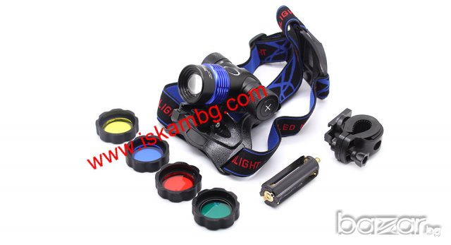 Лед челник с филтри и ZOOM - ударо и влагоустойчив T6 1600 лумена, снимка 7 - Други спортове - 13310006