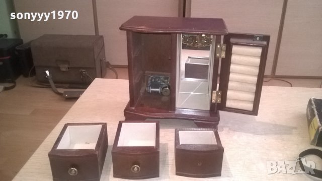 красива музикална кутия с огледало и чекмеджета-от швеицария, снимка 7 - Колекции - 25413749