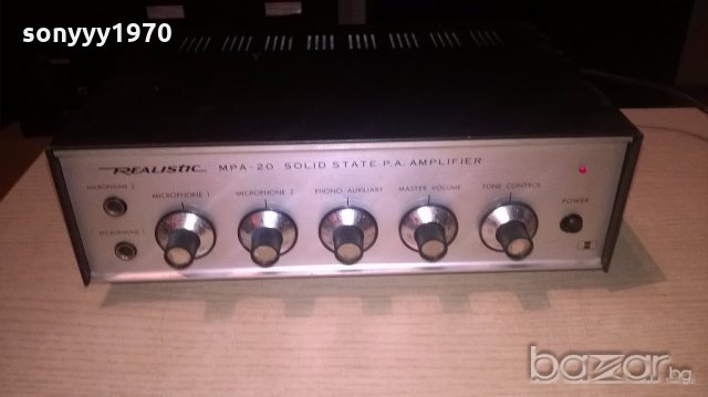 realistic mpa-20 solid state pa amplifier-внос швеицария, снимка 6 - Ресийвъри, усилватели, смесителни пултове - 19129150