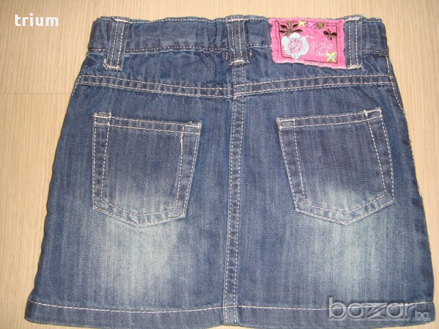 Дънкова пола Funky diva с красиви апликации, 98-104см., 3-4г., снимка 2 - Детски рокли и поли - 15334188